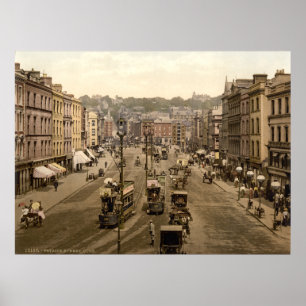 Cork city Ireland 19th eeuwse street scene Poster