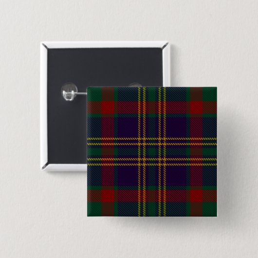 Cork County Irish Tartan Vierkante Button 5,1 Cm (Voorkant /achterkant)
