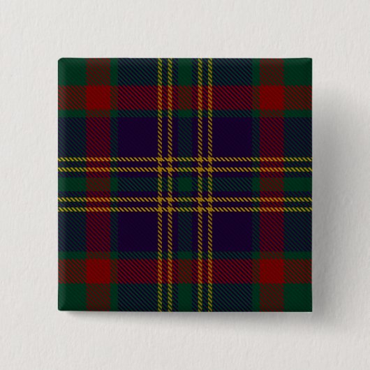 Cork County Irish Tartan Vierkante Button 5,1 Cm (Voorkant)