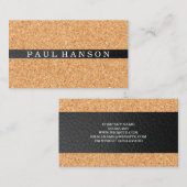 Cork en Leather Trim Accent Visitekaartje (Voorkant / Achterkant)