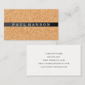 Cork en Leather Trim Accent Visitekaartje (Voorkant / Achterkant)