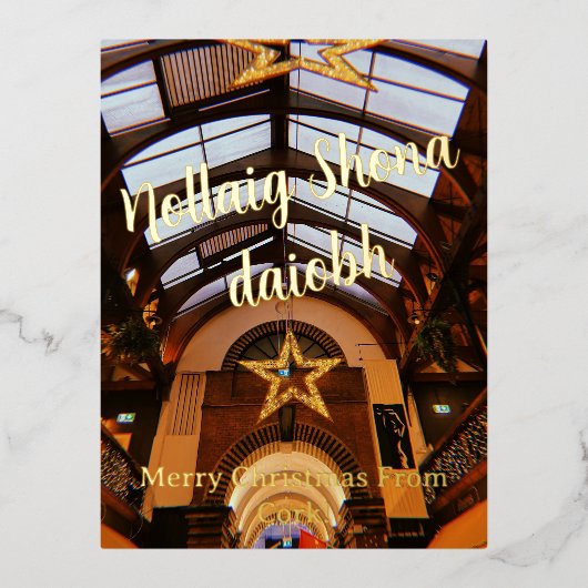 Cork Engelse Markt Folie Kerst Kaart (Voorkant)
