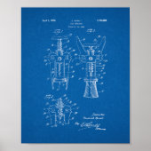 Cork Extractor Patent - Blauwdruk Poster (Voorkant)