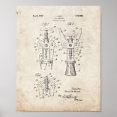 Cork Extractor patent - Oud uiterlijk Poster (Voorkant)