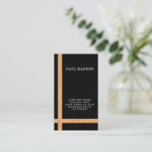 Cork Gestreept Accent / Zwart / Variatie Visitekaartje (Staand voorkant)