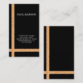Cork Gestreept Accent / Zwart / Variatie Visitekaartje (Voorkant / Achterkant)