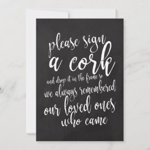 Cork Guest Book Chalkboard Weddenschap