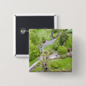 Cork, Ierland. Het beruchte Blarney Castle Vierkante Button 5,1 Cm (Voorkant /achterkant)