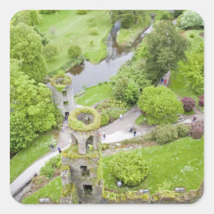 Cork, Ierland. Het beruchte Blarney Castle Vierkante Sticker