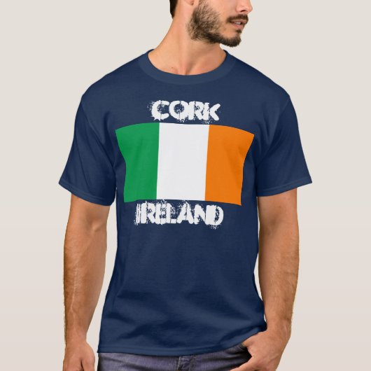 Cork, Ierland met Ierse vlag T-shirt (Voorkant)