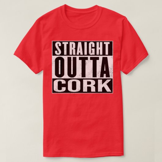 Cork Ierland Recht uit Cork T-shirt (Design voorkant)