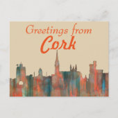CORK, IERLAND SKYLINE BRIEFKAART (Voorkant)