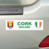 Cork Ireland Crest en Irish Flag Bumpersticker (Op auto)