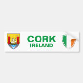 Cork Ireland Crest en Irish Flag Bumpersticker (Voorkant)