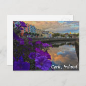 Cork, Ireland Flowers, River Lee Postcard Briefkaart (Voorkant / Achterkant)