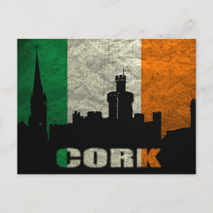 Cork Ireland Retro Travel Art Vintage Briefkaart