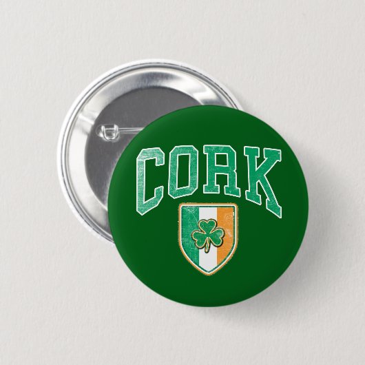 CORK Ireland Ronde Button 5,7 Cm (Voorkant /achterkant)