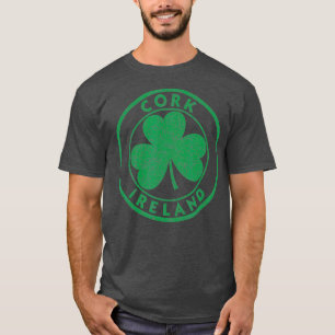 Cork Ireland  Shamrock Sign Disted T-shirt
