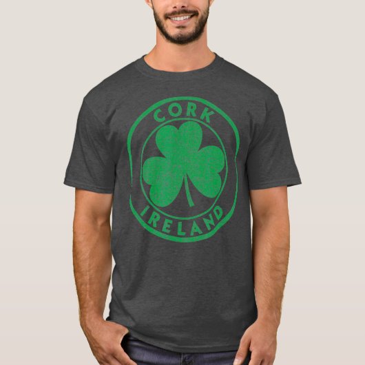 Cork Ireland  Shamrock Sign Disted T-shirt (Voorkant)