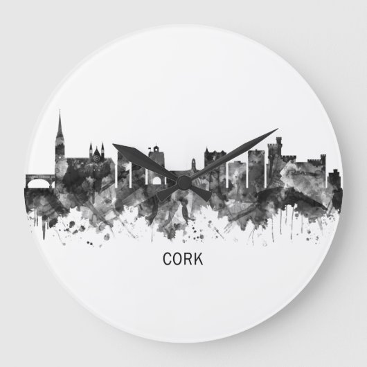 Cork Ireland Skyline BW Grote Klok (Voorkant)