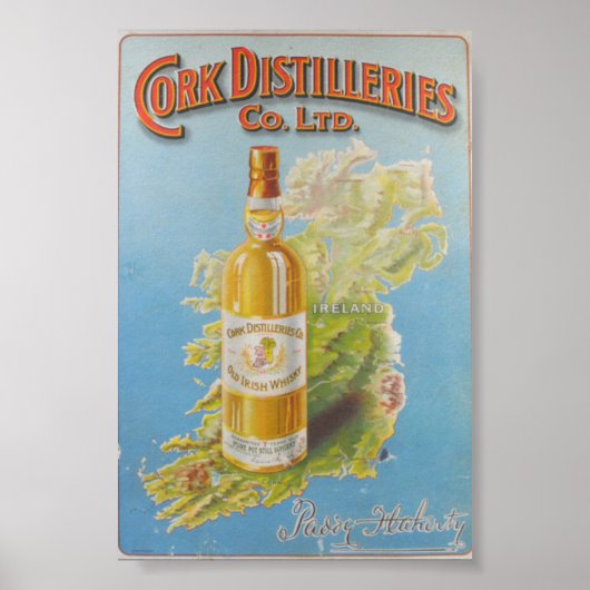 Cork Ireland Whiskey Distilleries Poster (Voorkant)