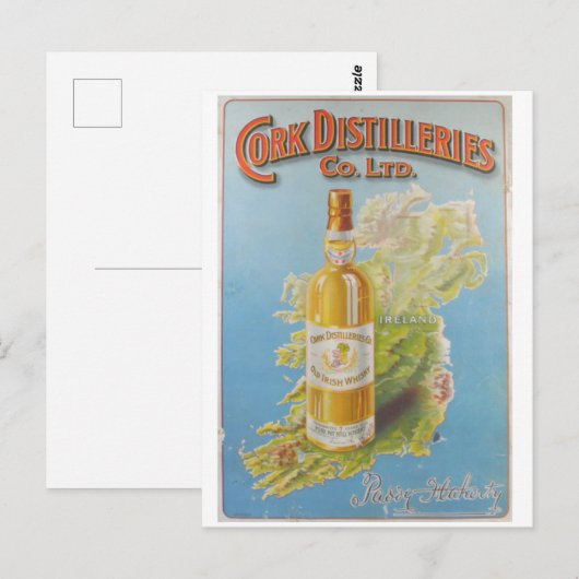 Cork Ireland Whiskey Distillery Briefkaart (Voorkant / Achterkant)