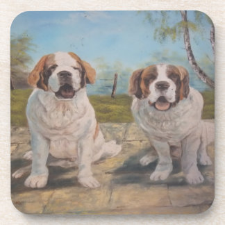 Cork Onderzetter set Ann Hayes Two St. Bernards