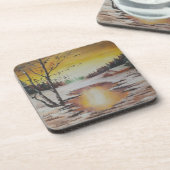 Cork Onderzetter set Ann Hayes Winter Scene (Linkerzijde)