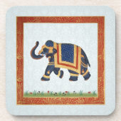 Cork Onderzetter wit grijs blauw rood goud Elephan (Voorkant)