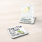 CORK ONDERZETTERS SET, TEQUILA IS CHEAPER DAN THER (Rechterzijde)