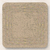 Cork Pattern met Wavy Lines Bier Onderzetter (Voorkant)