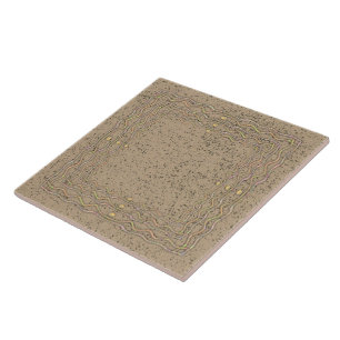 Cork Pattern met Wavy Lines Tegeltje
