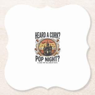 Cork Pop Halloween Geheime Huis Vintage T-shirt_1 Kartonnen Onderzetters