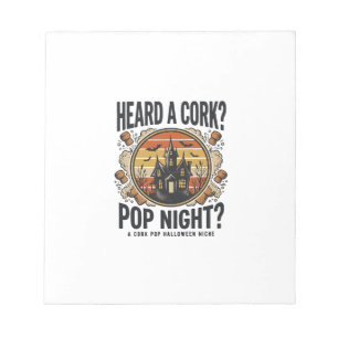 Cork Pop Halloween Geheime Huis Vintage T-shirt_1 Notitieblok
