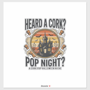Cork Pop Halloween Geheime Huis Vintage T-shirt_1 Sticker