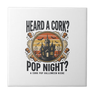 Cork Pop Halloween Geheime Huis Vintage T-shirt_1 Tegeltje