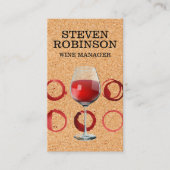 Cork Print | Rood wijnglas en gordel Visitekaartje (Voorkant)