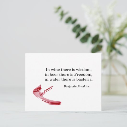 Cork schroefwijn en het briefkaart van het (Staand voorkant)