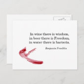 Cork schroefwijn en het briefkaart van het (Voorkant / Achterkant)