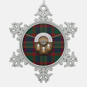 Cork van de provincie Iers Geruite Schotse wollen Tin Sneeuwvlok Ornament