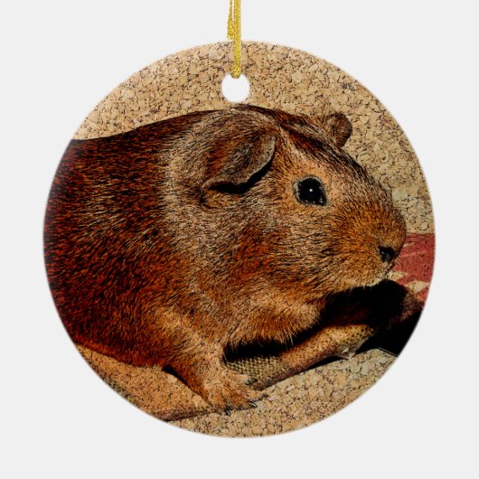 Corkboard Kijk Guinee Keramisch Ornament (Achterkant)