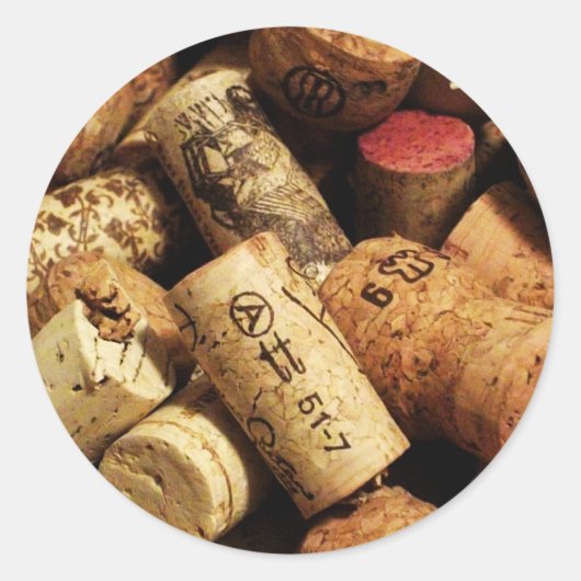 'Corks' Envelopzegel Ronde Sticker (Voorkant)