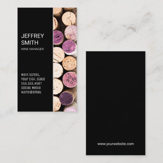 Corks Top Uitzicht | Wijn Visitekaartje (Voorkant / Achterkant)
