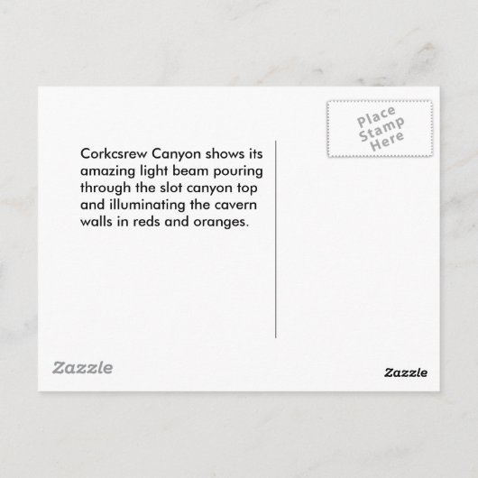 Corkschroef Canyon, Arizona Briefkaart (Achterkant)