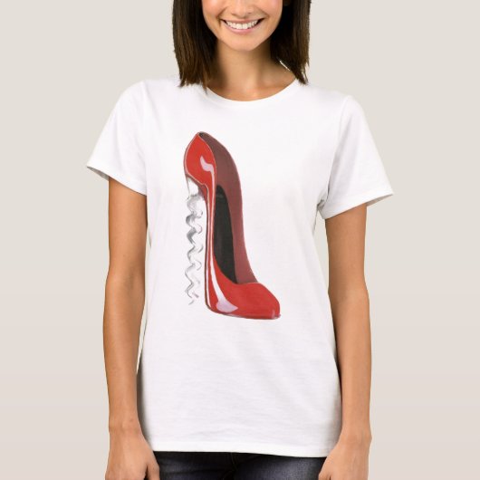 Corkschroef Hiel Stiletto Shoe T-shirt (Voorkant)