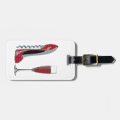 Corkschroef Red Stiletto en Red Wine Art Bagagelabel (Voorkant horizontaal)
