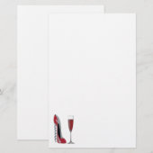 Corkschroef Red Stiletto en Red Wine Art Briefpapier (Voorkant / Achterkant)