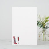 Corkschroef Red Stiletto en Red Wine Art Briefpapier (Staand voorkant)