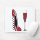Corkschroef Red Stiletto en Red Wine Art Muismat (Met muis)