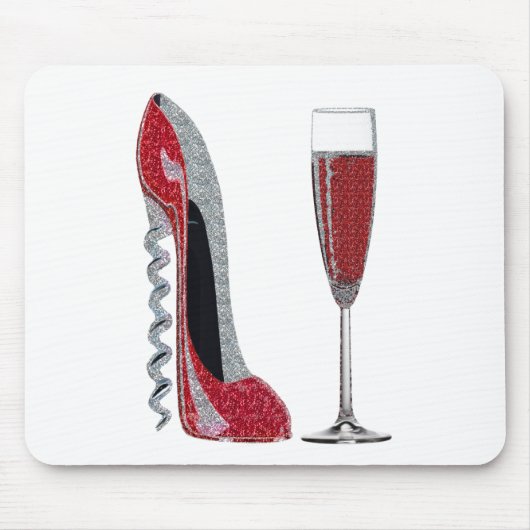 Corkschroef Red Stiletto en Red Wine Art Muismat (Voorkant)